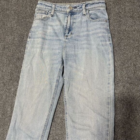 BDG Women's High Rise Flare Jeans Blue Size 25 Light Wash Raw Hem - Picture 10 of 10